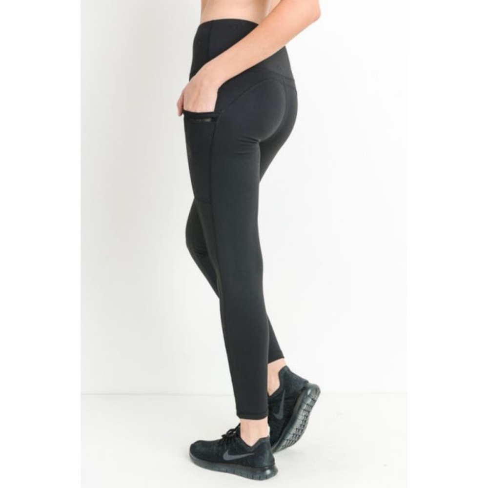 New Highwaist Side-Mesh & Slit Full Leggings YOGA - Picture 4 of 6